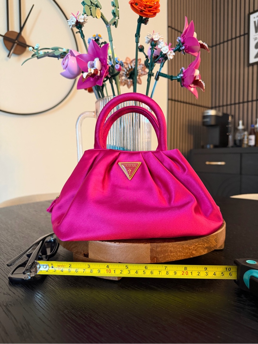 GUESS Pink Satin Mini Tori Bag